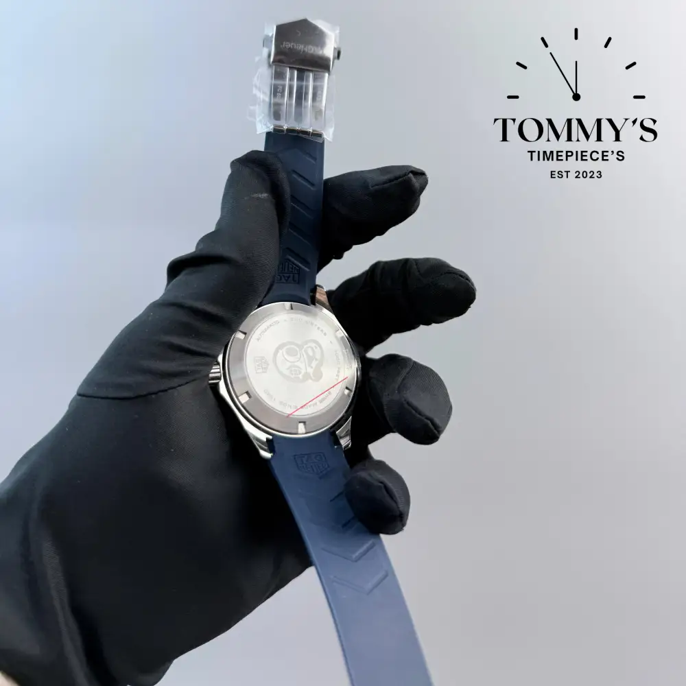 AAA+ Aqua Racer, 40mm Blue Dial-Blue Rubber Strap (Silver Bezel) - Image 4