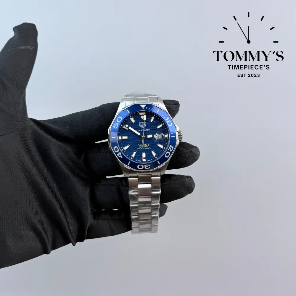 AAA+ Aqua Racer Calibre 5, 42mm Blue Dial-Stainless Steel Bracelet (Blue Bezel)
