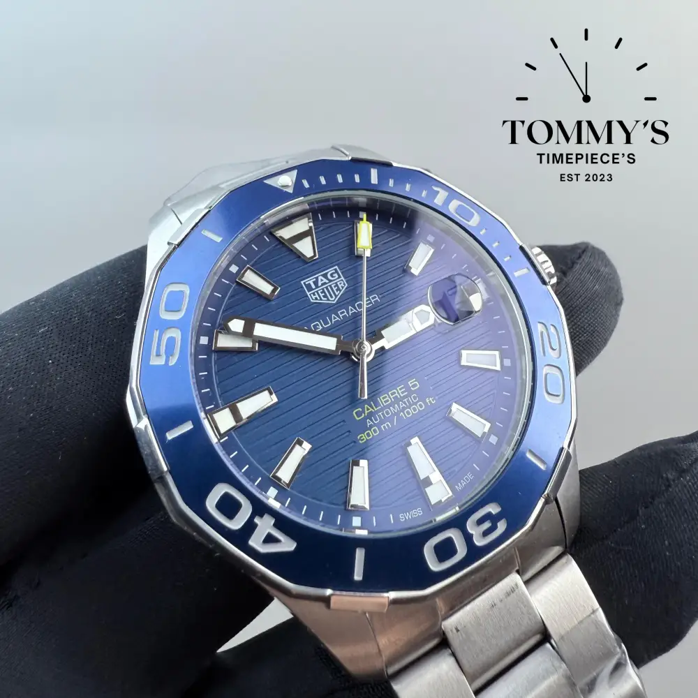AAA+ Aqua Racer Calibre 5, 42mm Blue Dial-Stainless Steel Bracelet (Blue Bezel) - Image 2