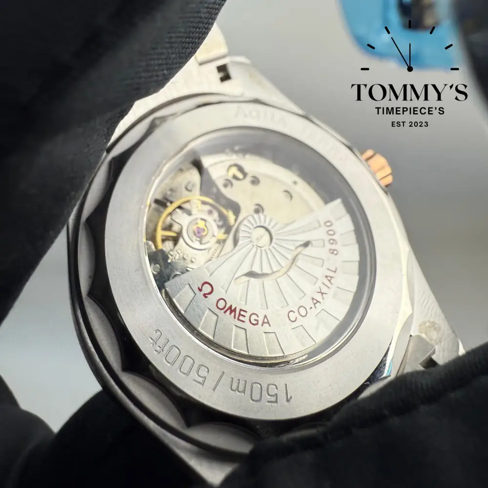 AAA+ Aqua Terra WorldTimer, 43mm White Blue Dial-Stainless Steel Bracelet (Rose Gold Bezel) - Image 5