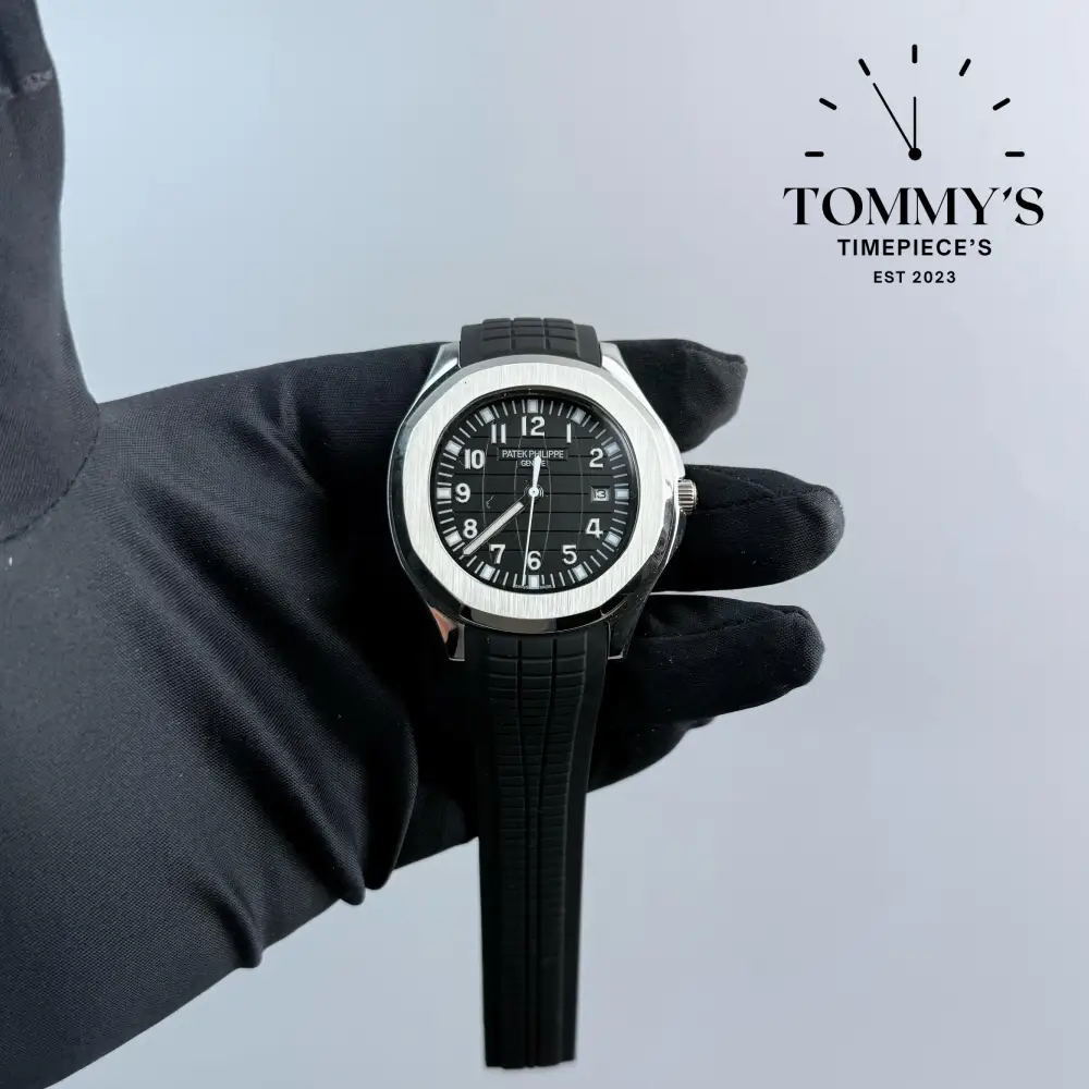 AAA+ Aquanaut, 40.8mm Black Dial-Rubber Strap (Rounded Octagonal Bezel)