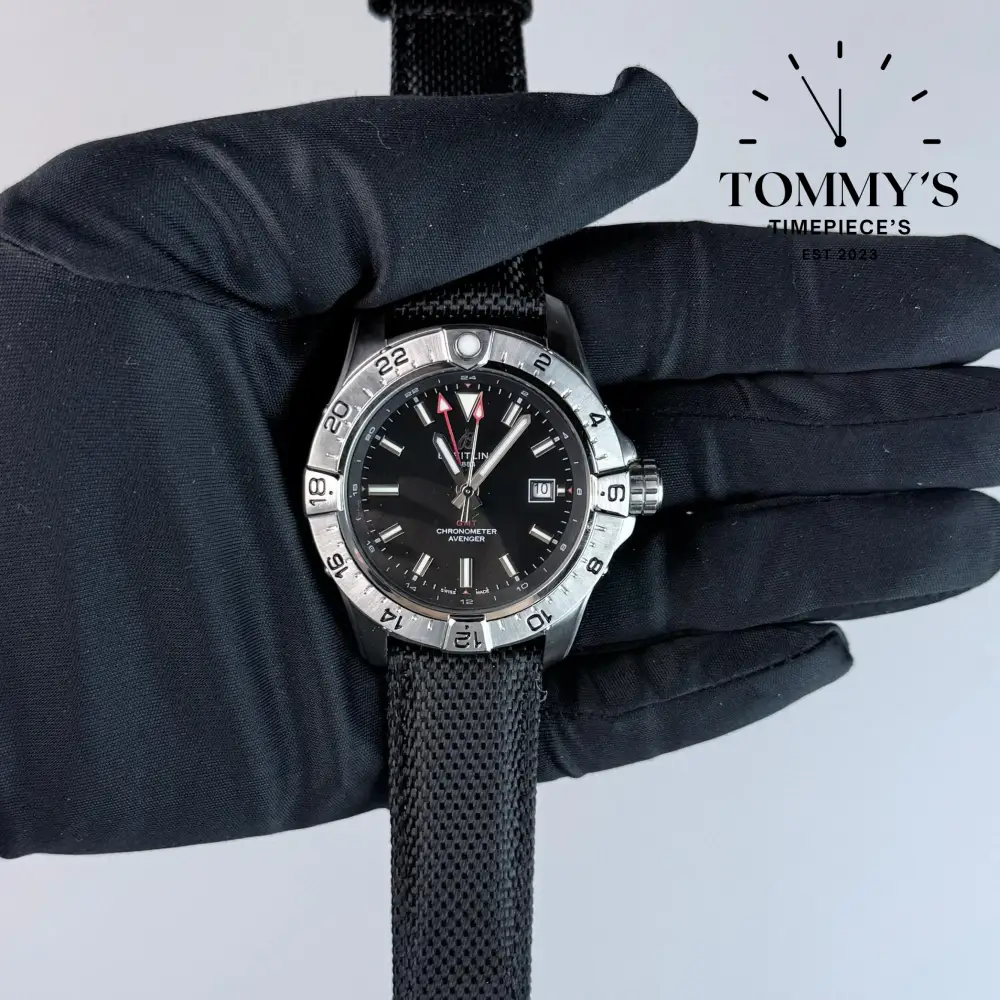 AAA+ Avenger Automatic GMT, 44mm Black Dial - Stainless Steel