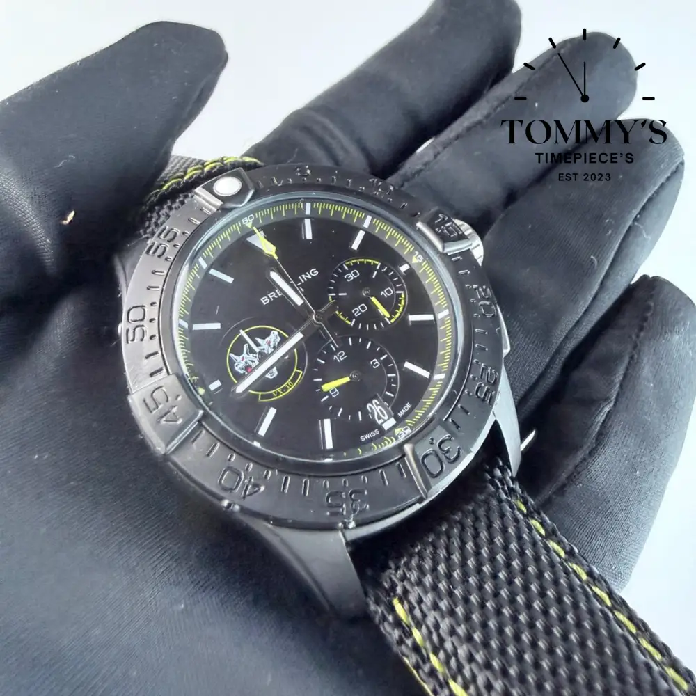 AAA+ Avenger B01 Chronograph 44 Night Mission USN Bloodhounds, Black Dial - Image 2