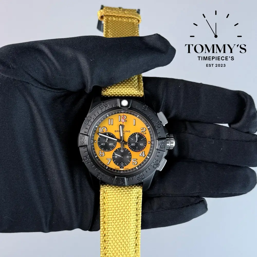AAA+ Avenger B01 Chronograph 44 Night Mission, Yellow Dial