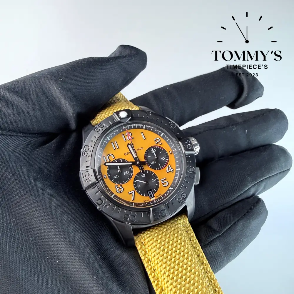 AAA+ Avenger B01 Chronograph 44 Night Mission, Yellow Dial - Image 3