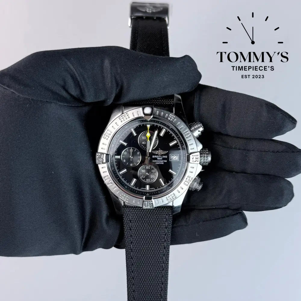 AAA+ Avenger Chronograph 45, Black Dial - Stainless Steel