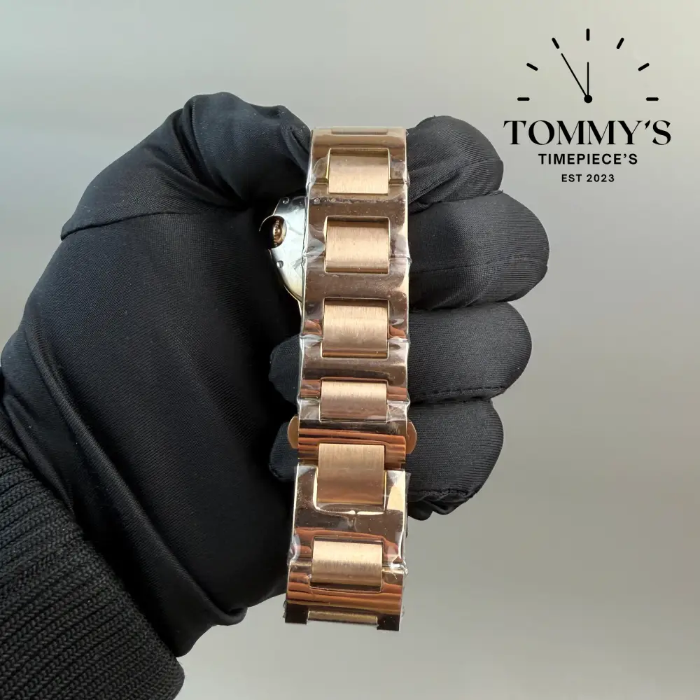 AAA+ Ballon Bleu, 42mm Silvered Guilloché Dial-Solid Stainless Steel Bracelet (Rose Gold Bezel) - Image 4