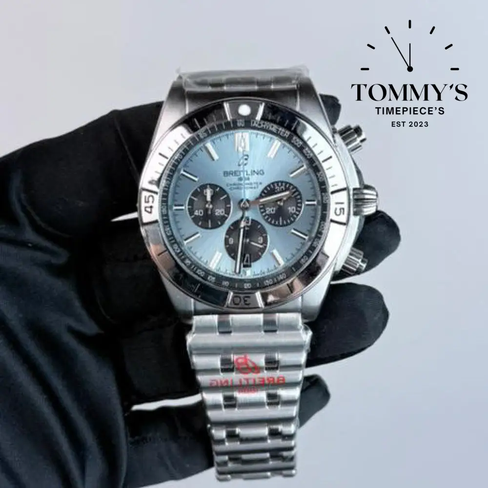 AAA+ Chronomat B01 42mm chronograph, Ice Blue Dial - Stainless Steel