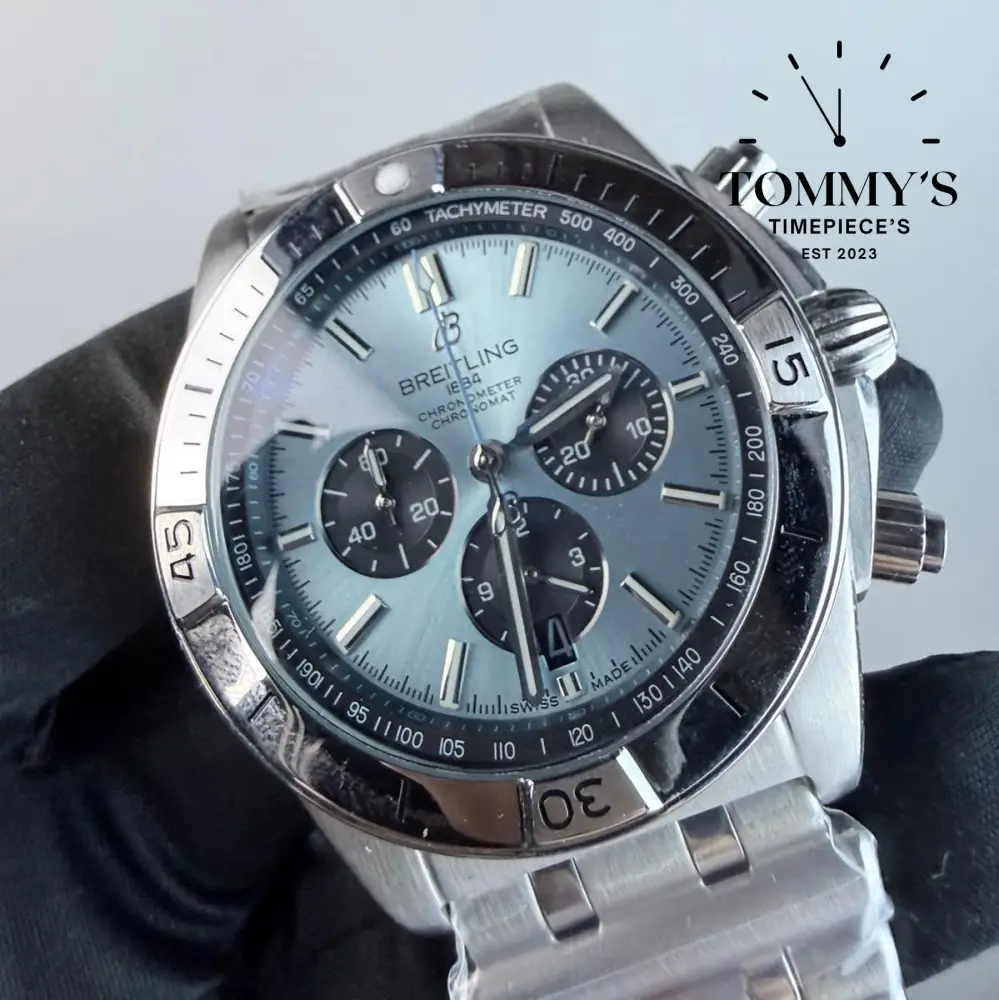 AAA+ Chronomat B01 42mm chronograph, Ice Blue Dial - Stainless Steel - Image 2
