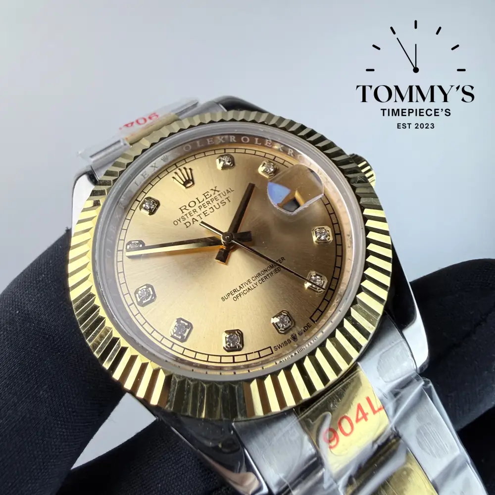AAA+ Datejust (116333), 41mm Champagne Diamond Dial-Oyster Bracelet (Fluted Bezel) - Image 2