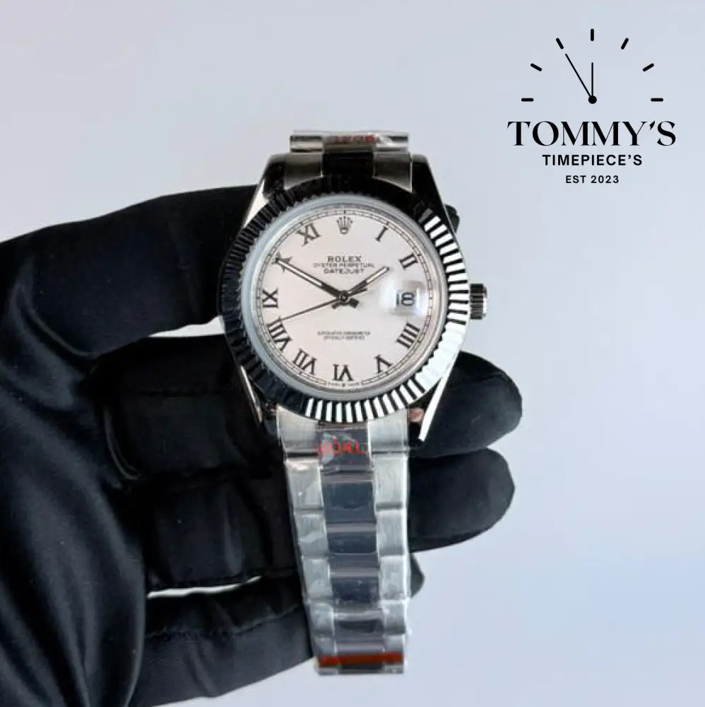 AAA+ Datejust (116334), 41mm White Roman Numeral Dial-Oyster Bracelet (Fluted Bezel)