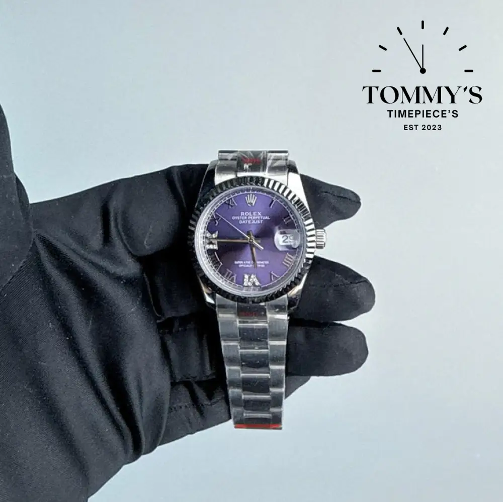 AAA+ Datejust, (126234 ) 36mm Aubergine Purple Dial-Oyster Bracelet (Fluted Bezel)