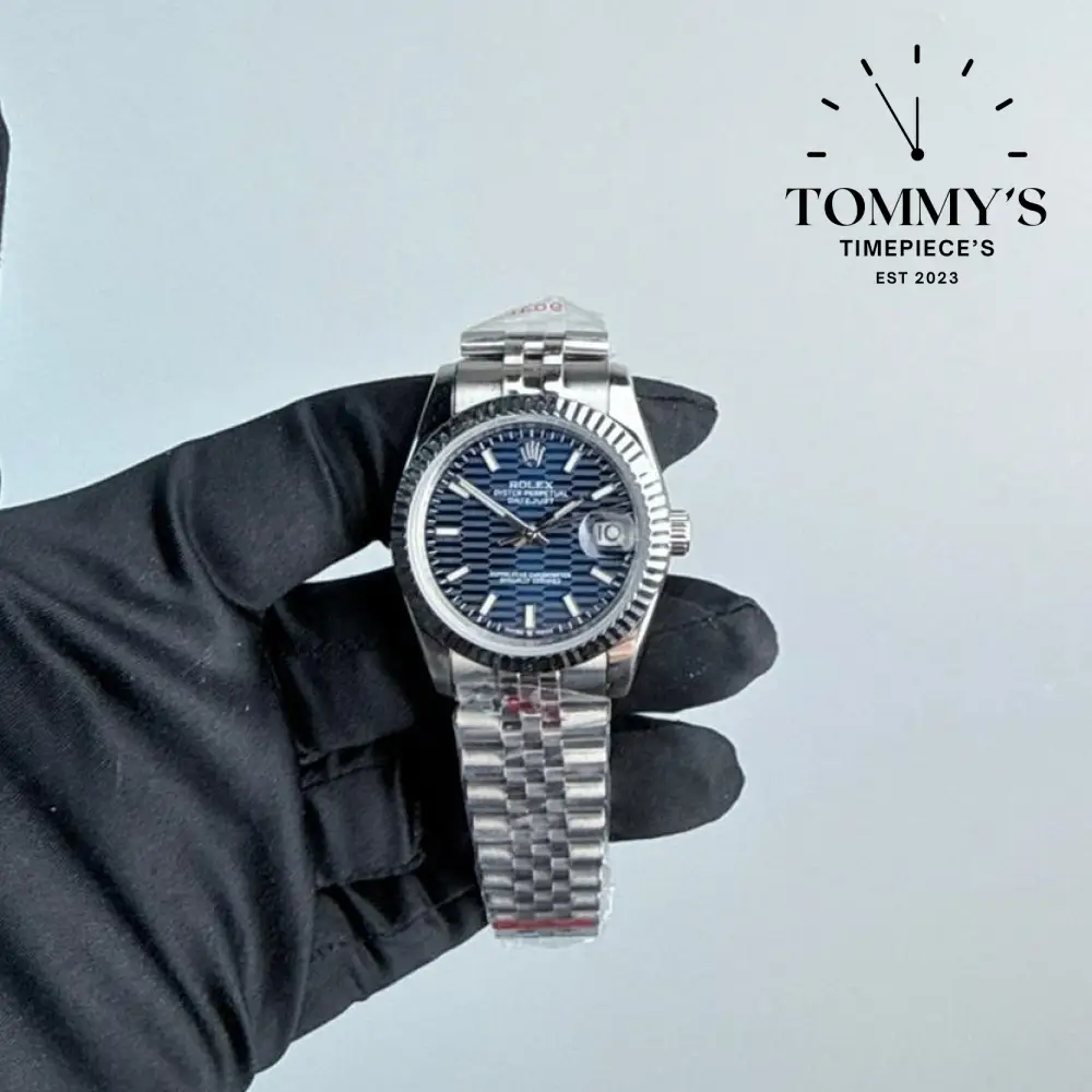 AAA+ Datejust, (126234) 36mm Blue Motif Dial-Jubilee Bracelet (Fluted Bezel)