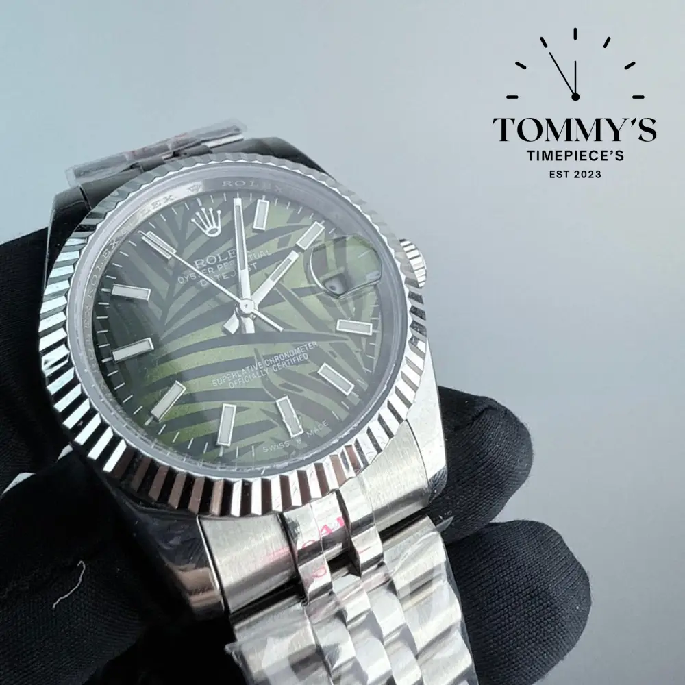 AAA+ Datejust, (126234 ) 36mm Green Palm Motif Dial-Jubilee Bracelet (Fluted Bezel) - Image 2