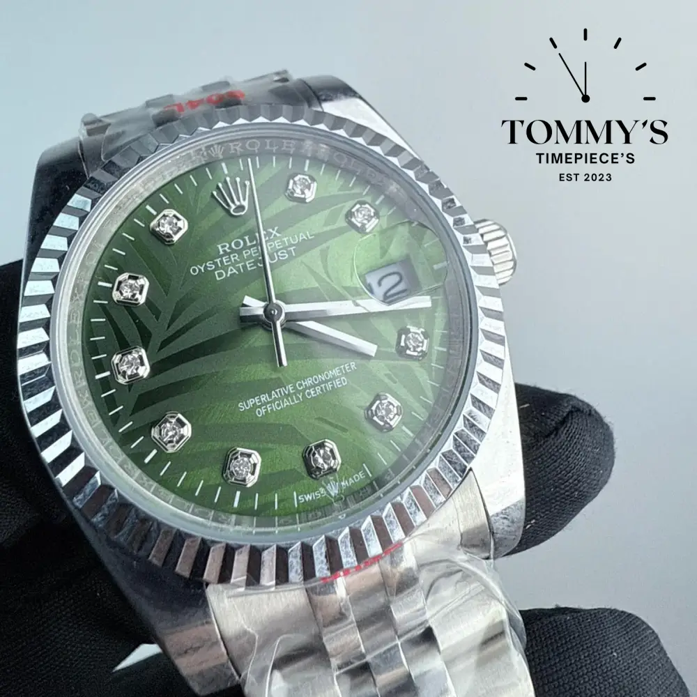 AAA+ Datejust, (126234) 36mm Green Palm Motif Dial-Jubilee Bracelet (Fluted Bezel) - Image 2