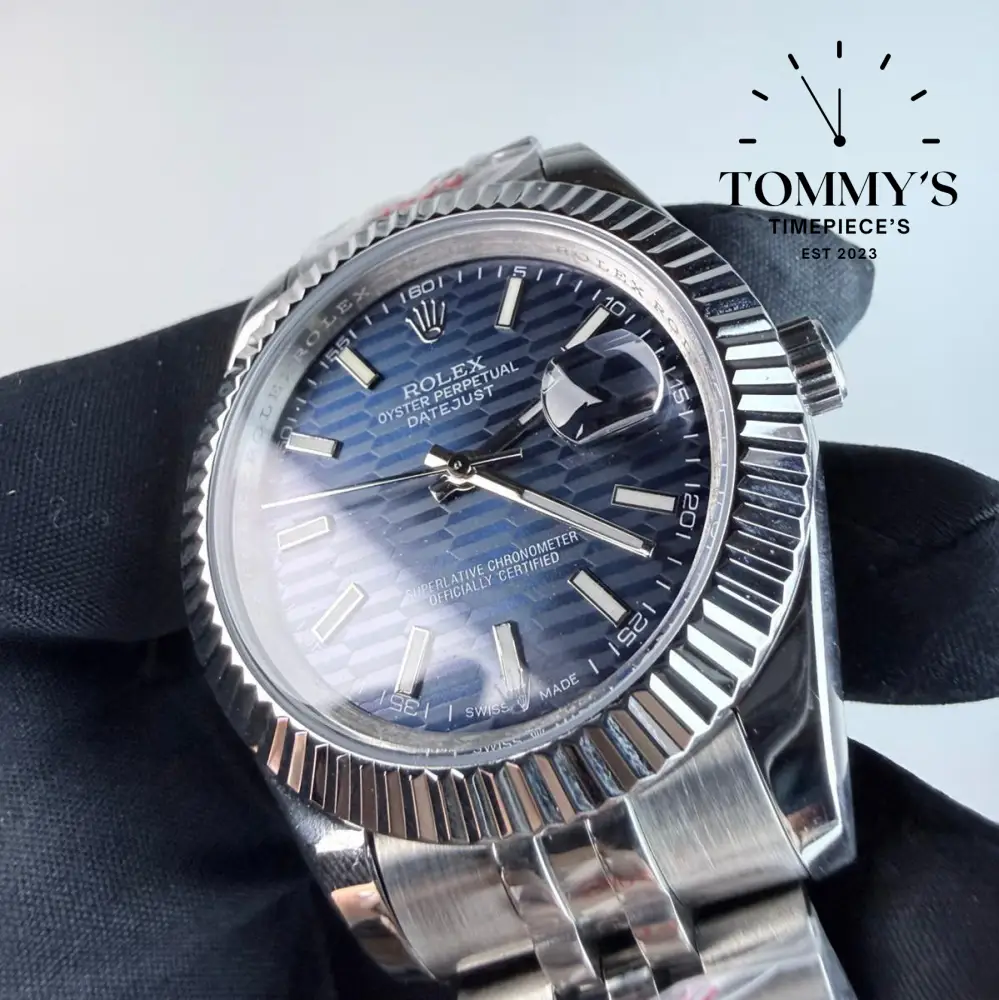 AAA+ Datejust (126331), 41mm Blue Motif Dial-Jubilee Bracelet (Fluted Bezel) - Image 2