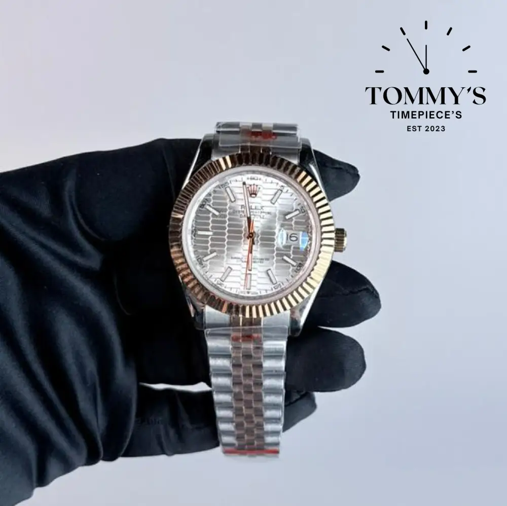 AAA+ Datejust (126331), 41mm Silver Motif Dial-Jubilee  Bracelet (Fluted Bezel)