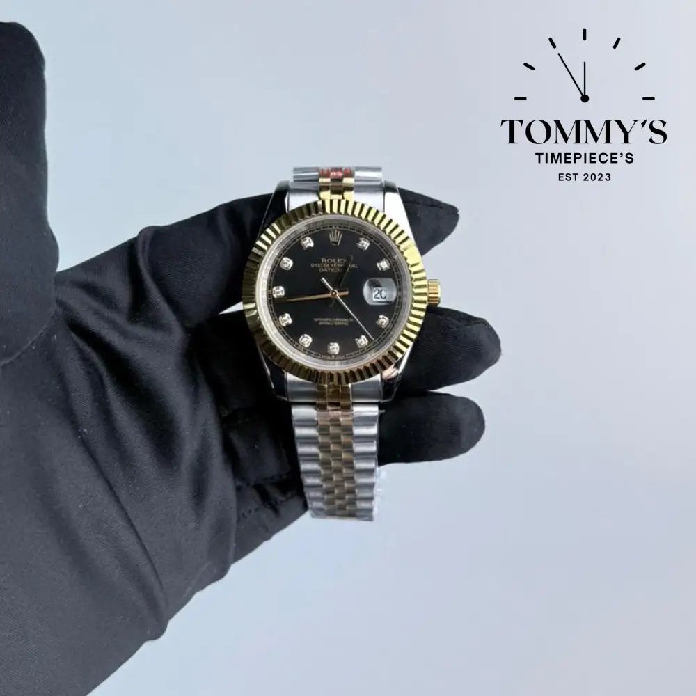 AAA+ Datejust (126333-0006G), 41mm Black Dial-Bimetal Bracelet (Fluted Bezel)