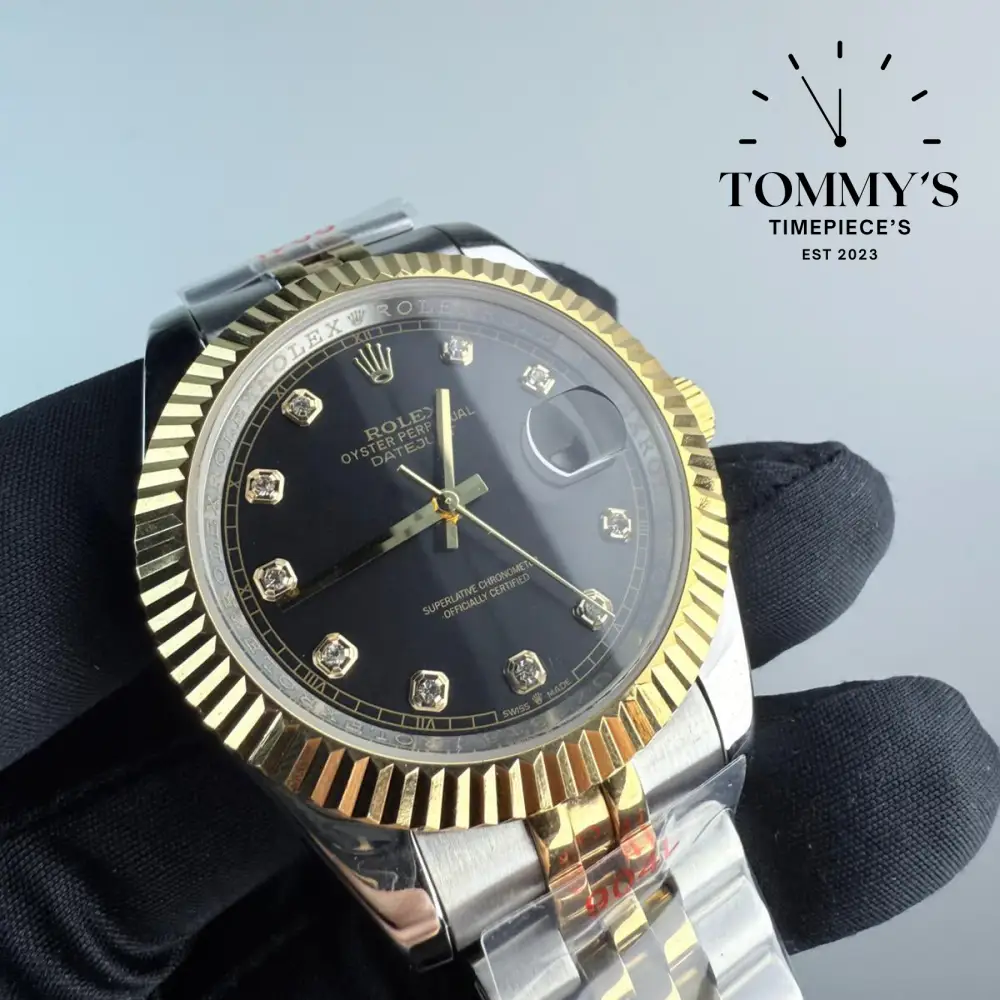 AAA+ Datejust (126333-0006G), 41mm Black Dial-Bimetal Bracelet (Fluted Bezel) - Image 2