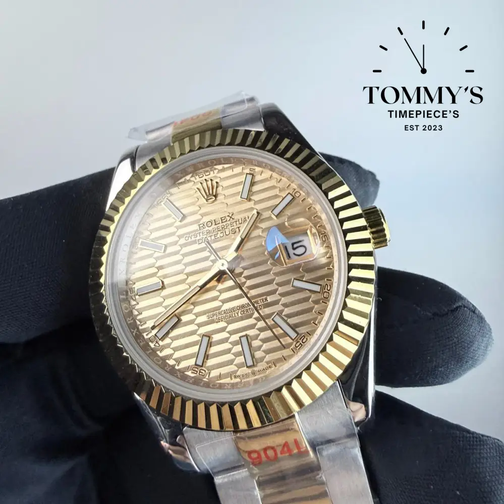 AAA+ Datejust (126333-0021), 41mm Champagne Motif Dial-Oyster Bracelet (Fluted Bezel) - Image 2