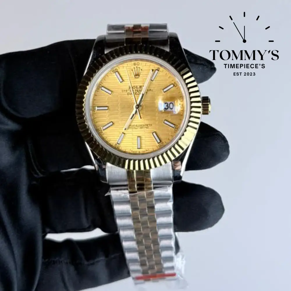 AAA+ Datejust (126333), 41mm Gold Motif Dial-Jubilee Bracelet (Fluted Bezel)