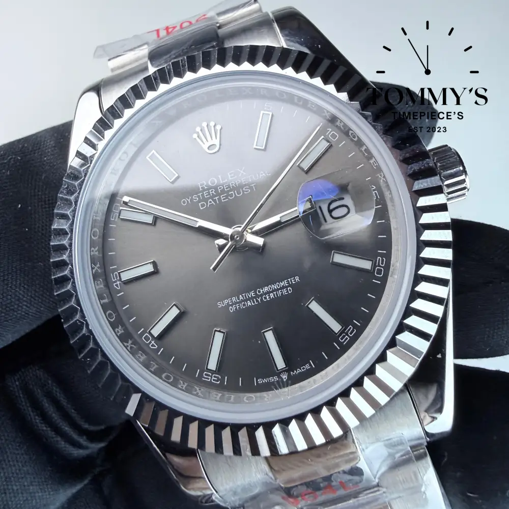 AAA+ Datejust (126334-0013) 41mm Grey Dial- Oyster Bracelet (Fluted Bezel) - Image 2