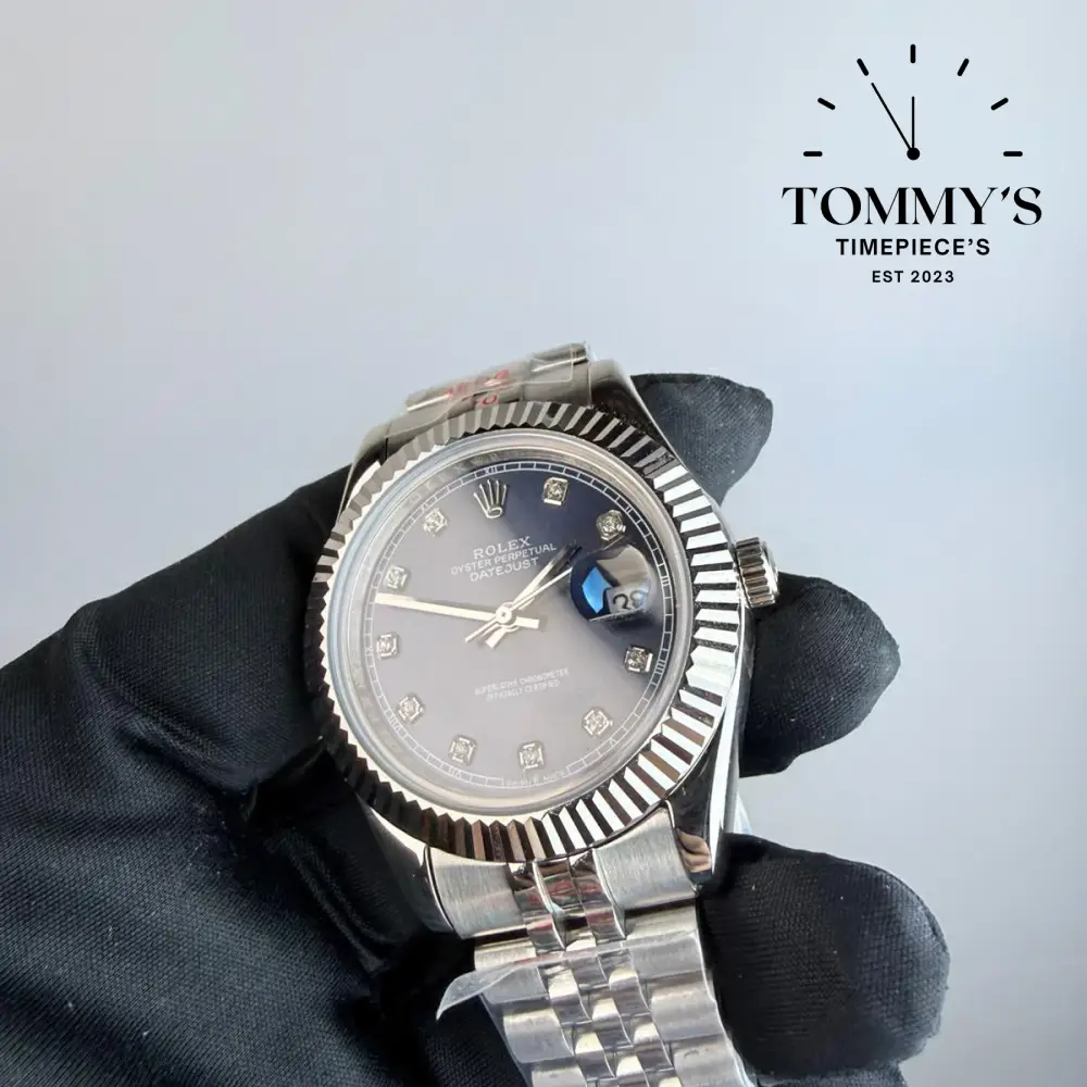 AAA+ Datejust (126334), 41mm Blue Dial With Diamond Hour Markers-Jubilee Bracelet (Fluted Bezel) - Image 2
