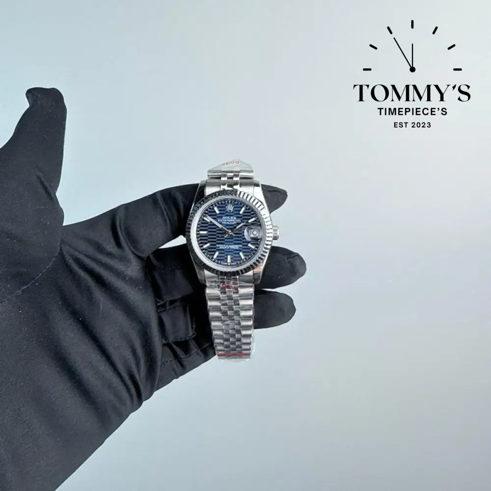 AAA+ Datejust, (126234) 36mm Blue Motif Fluted Dial-Jubilee Bracelet (Fluted Bezel)