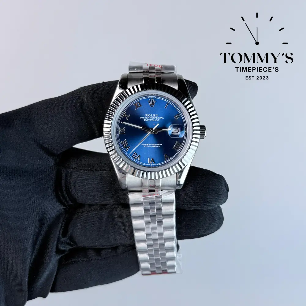 AAA+ Datejust (126334), 41mm Blue Roman Dial-Jubilee Bracelet (Fluted Bezel)
