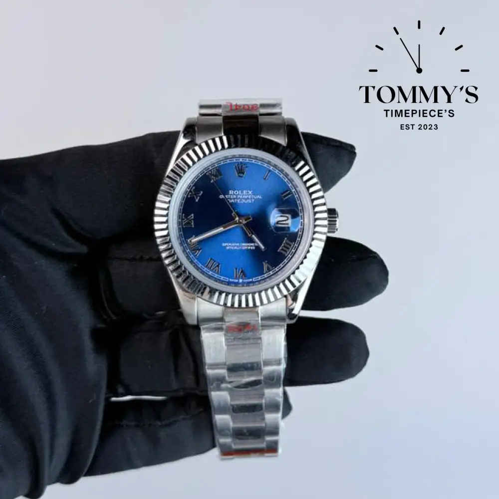 AAA+ Datejust (126334), 41mm Blue Roman Dial-Oyster Bracelet (Fluted Bezel)