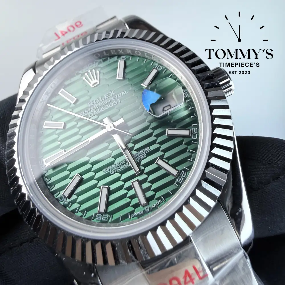AAA+ Datejust (126334), 41mm Green Motif Dial-Oyster Bracelet (Fluted Bezel) - Image 2