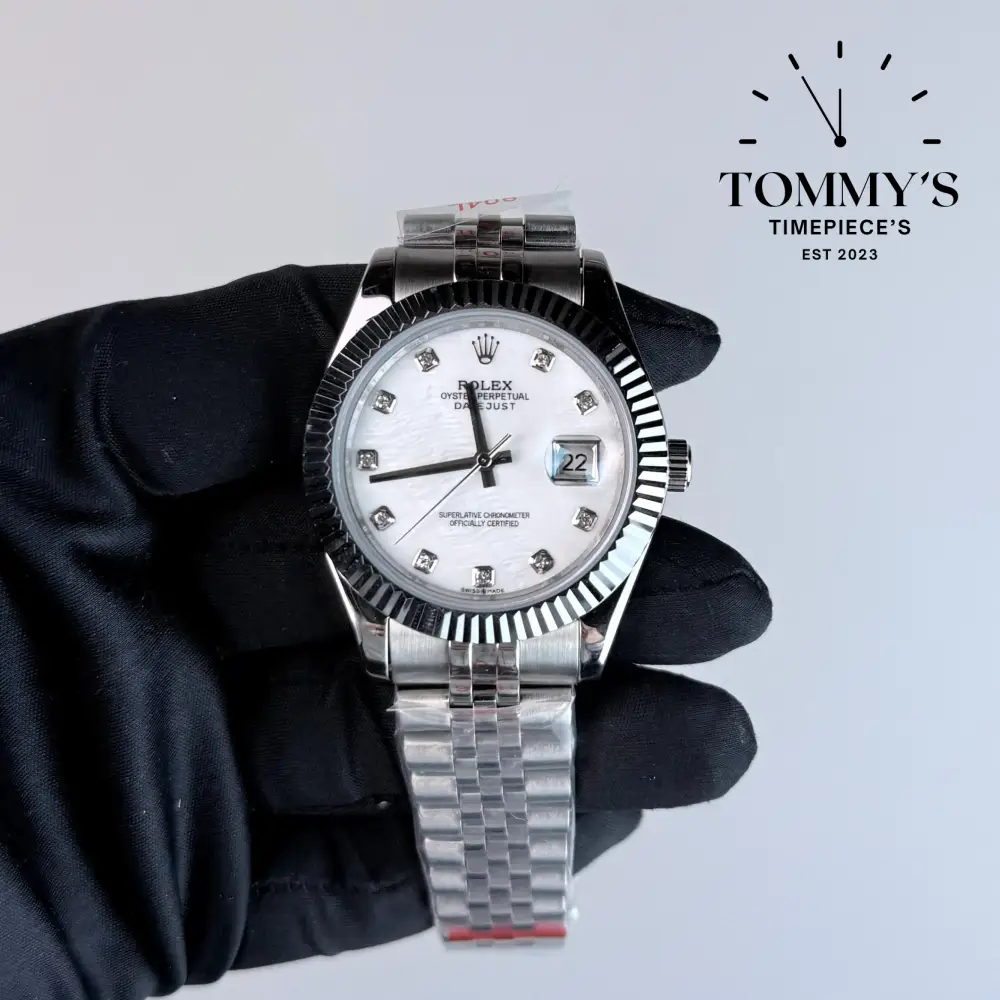 AAA+ Datejust (126334) 41mm White Dial And Diamond Hour Markers- Jubilee Bracelet (Fluted Bezel)
