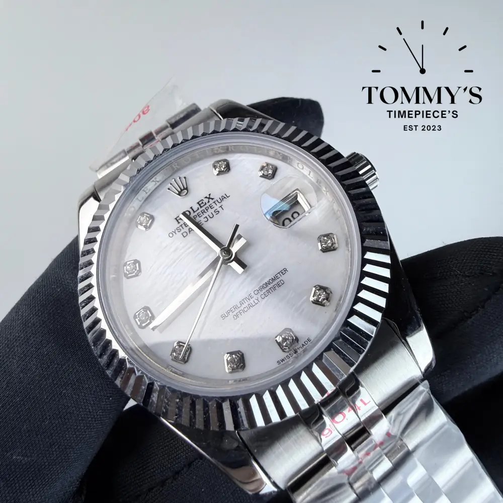 AAA+ Datejust (126334) 41mm White Dial And Diamond Hour Markers- Jubilee Bracelet (Fluted Bezel) - Image 2