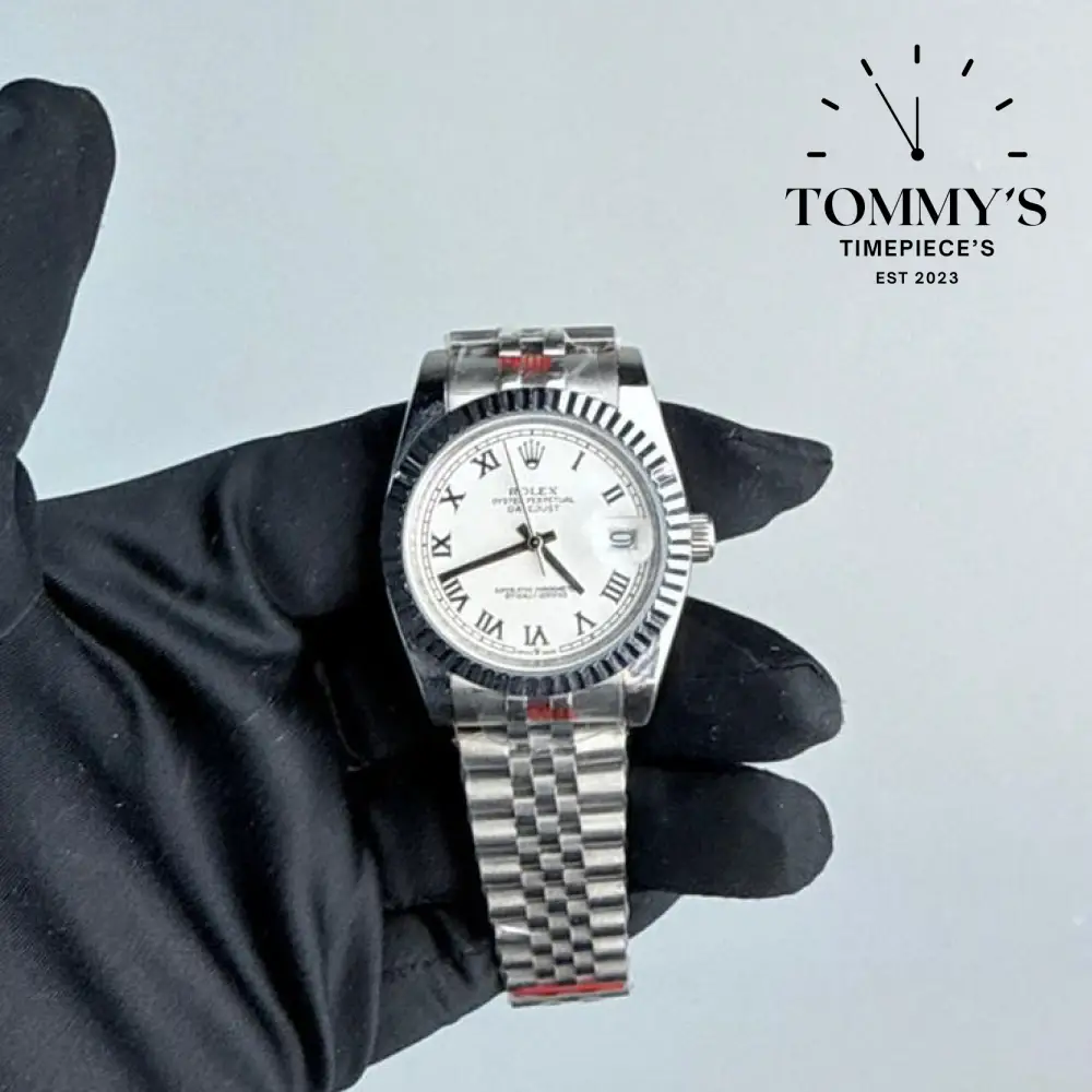 AAA+ Datejust, (126334) 36mm White Roman Dial-Jubilee Bracelet (Fluted Bezel)