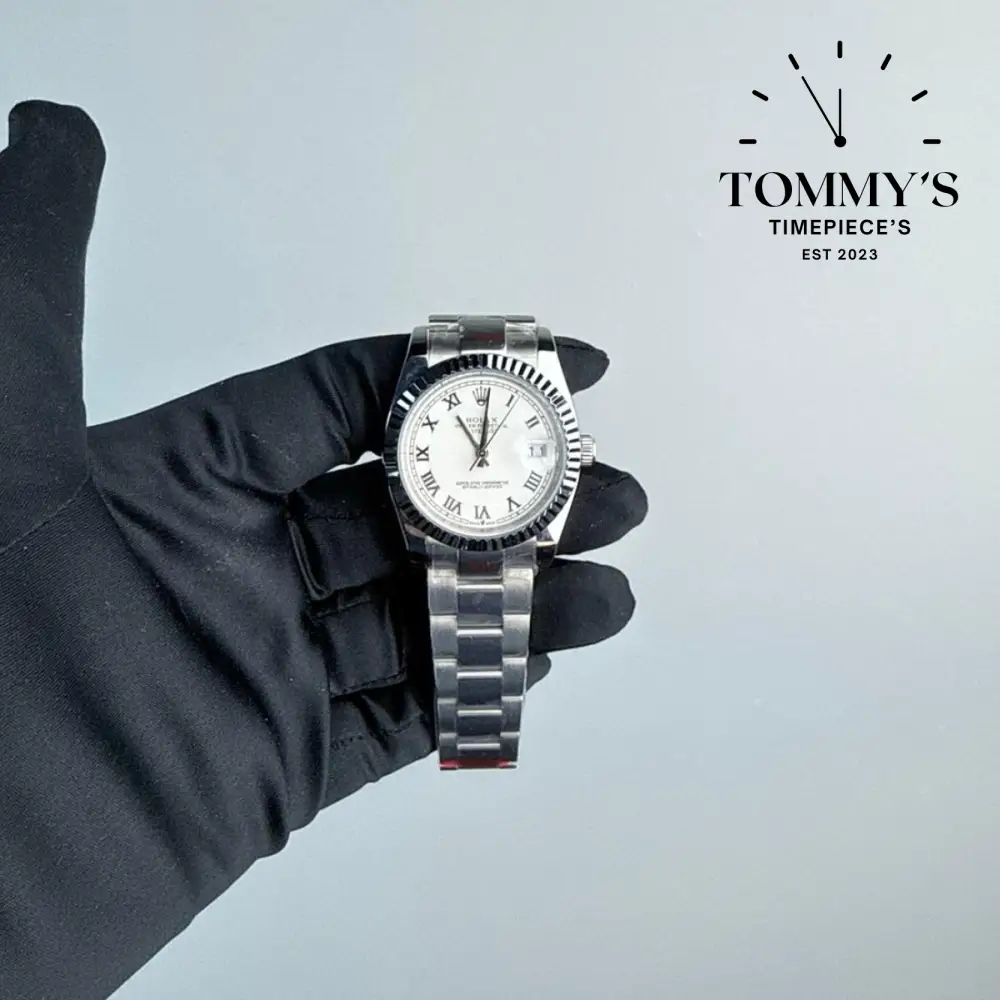AAA+ Datejust, (126334) 36mm White Roman Dial-Oyster Bracelet (Fluted Bezel)