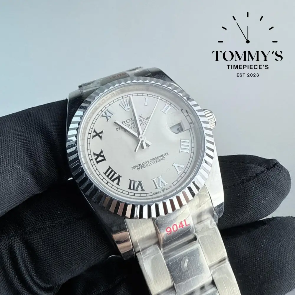 AAA+ Datejust, (126334) 36mm White Roman Dial-Oyster Bracelet (Fluted Bezel) - Image 2