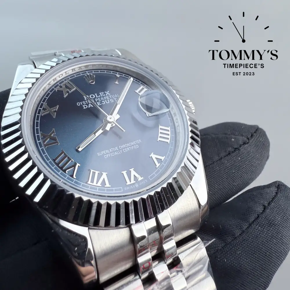 AAA+ Datejust, (114200)41mm Blue Roman Dial-Jubilee Bracelet (Fluted Bezel) - Image 2
