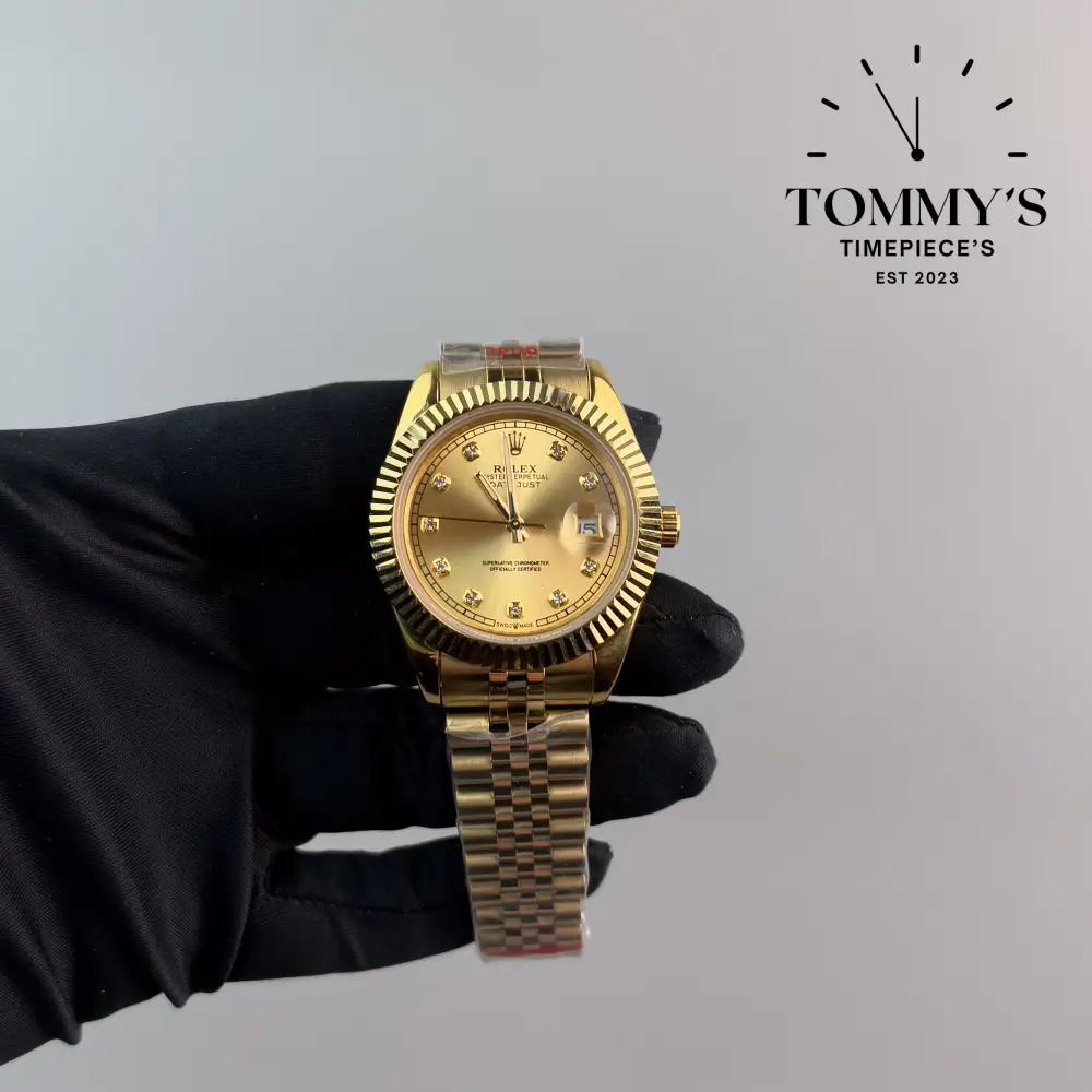 AAA+ Datejust (Full Gold), (m126233) 41mm Gold Dial-Jubilee Bracelet (Fluted Bezel)