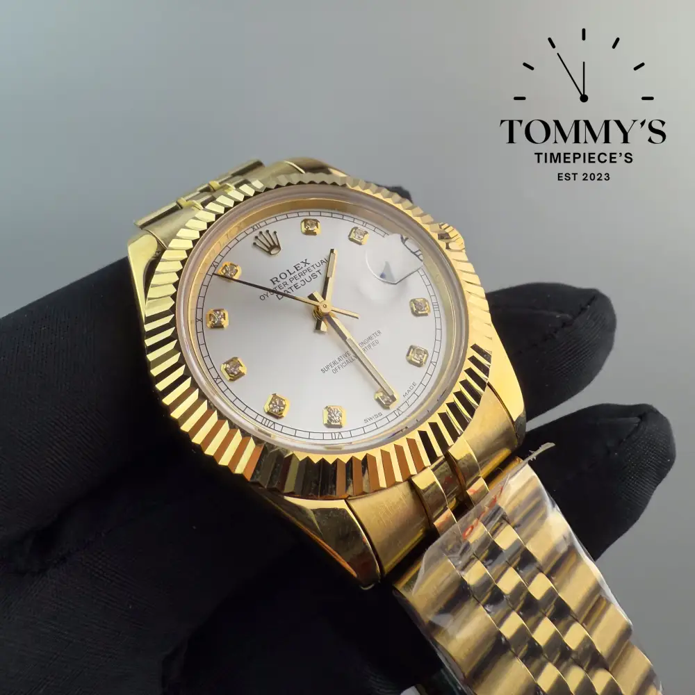 AAA+ Datejust (Full Gold), (M126333) 41mm White Dial-Jubilee Bracelet (Fluted Yellow Gold Bezel) - Image 2