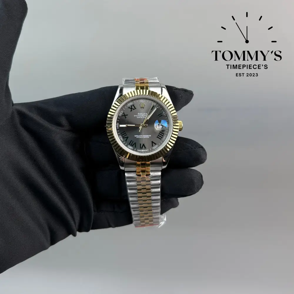 AAA+ Datejust, (124333) 41mm Wimbledon Dial-Jubilee Bracelet Bimetal Gold (Fluted Yellow Gold Bezel two-tone)
