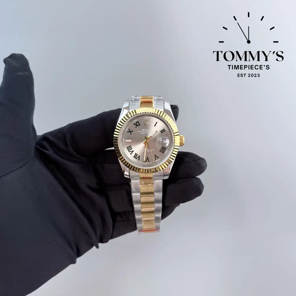 AAA+ Datejust, (126233) 41mm Silver Wimbledon Dial-Oyster Yellow Gold Bracelet (Fluted Bezel)