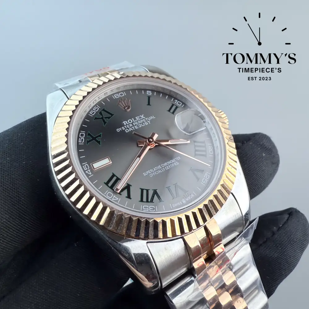 AAA+ Datejust, (124333) 41mm Wimbledon Dial-Jubilee Bracelet Bimetal Rose Gold (Fluted Bezel) - Image 2