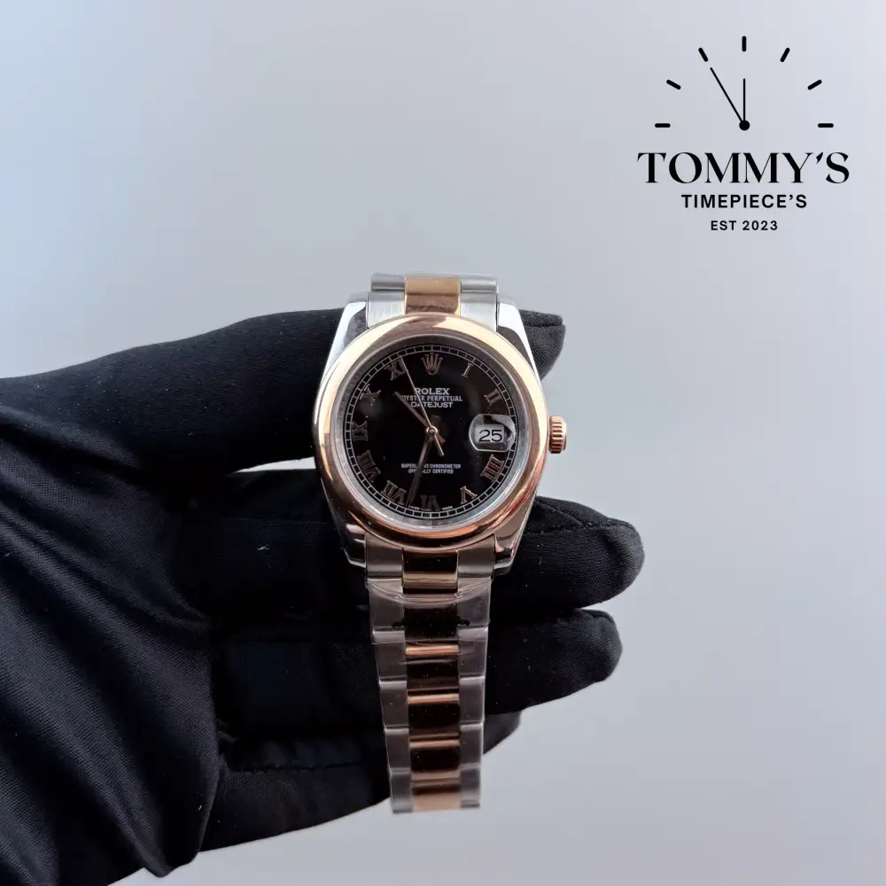 AAA+ Datejust, (116201) 41mm Black Dial-Oyster Bracelet (Bimetal Smooth Bezel)