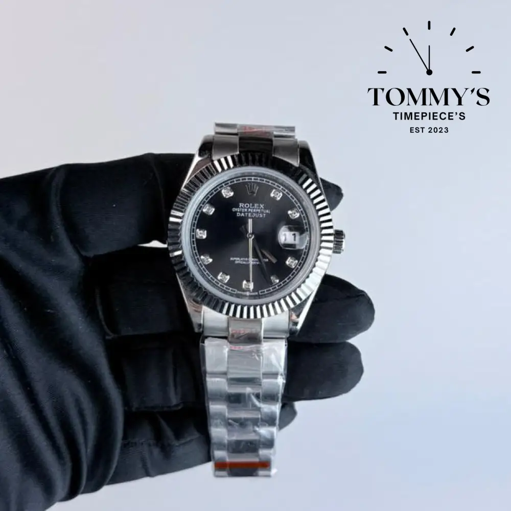 AAA+ Datejust (m126334), 41mm Black Diamond Dial-Oyster Bracelet (Fluted Bezel)