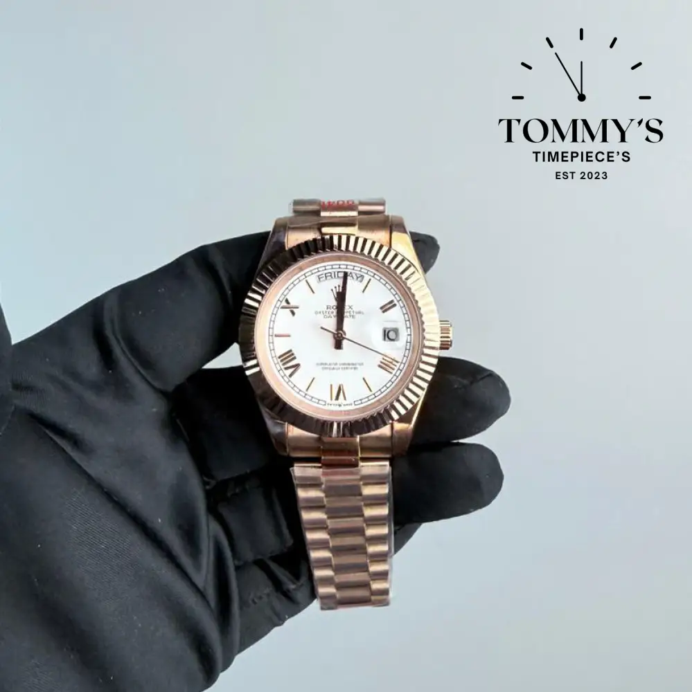 AAA+ Day Date, (228235) 40mm White Dial-Presidential Bracelet (Fluted Bezel)