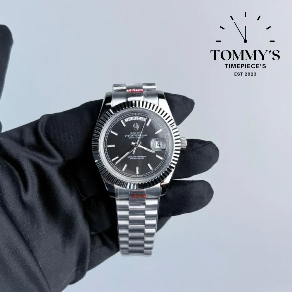 AAA+ Day Date, (228236) 40mm Black Dial-Presidential Bracelet (Fluted Bezel)