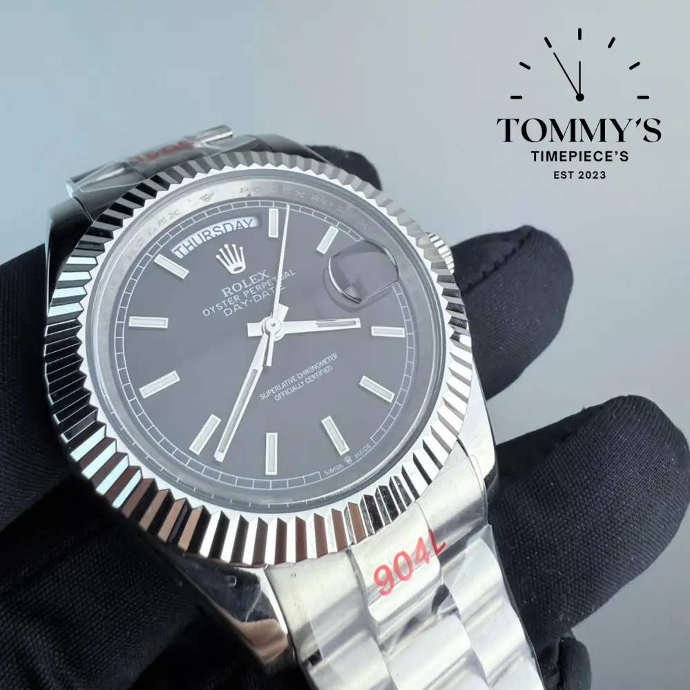 AAA+ Day Date, (228236) 40mm Black Dial-Presidential Bracelet (Fluted Bezel) - Image 2