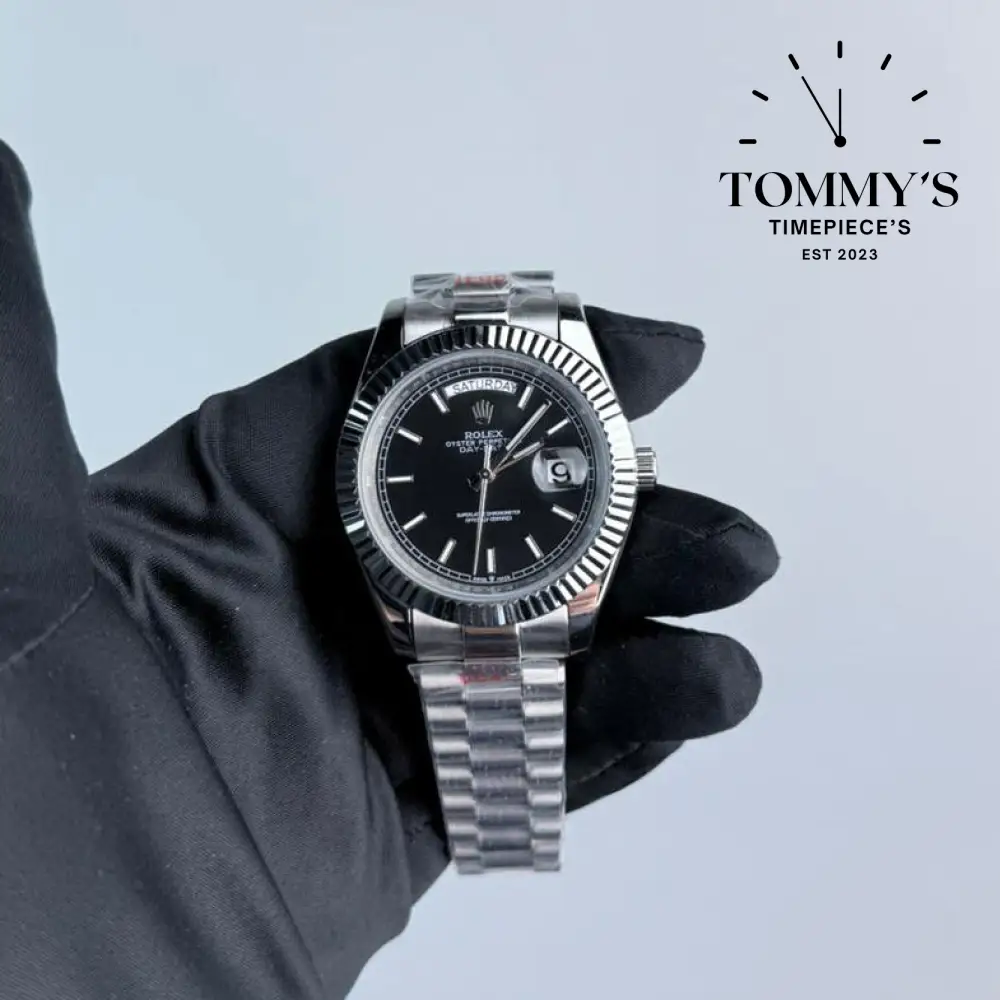 AAA+ Day Date, (228236) 40mm Black Dial-Presidential Bracelet (Fluted Bezel)