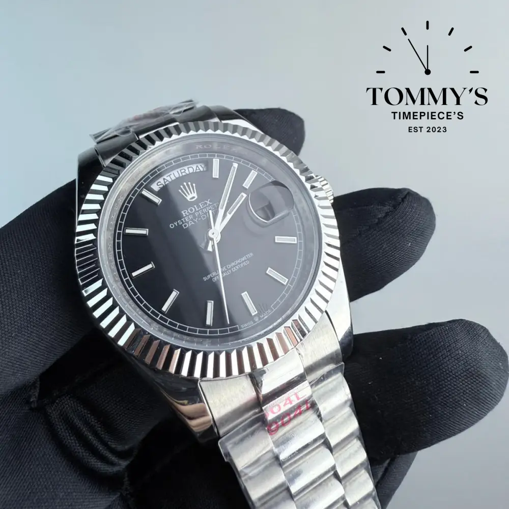 AAA+ Day Date, (228236) 40mm Black Dial-Presidential Bracelet (Fluted Bezel) - Image 2