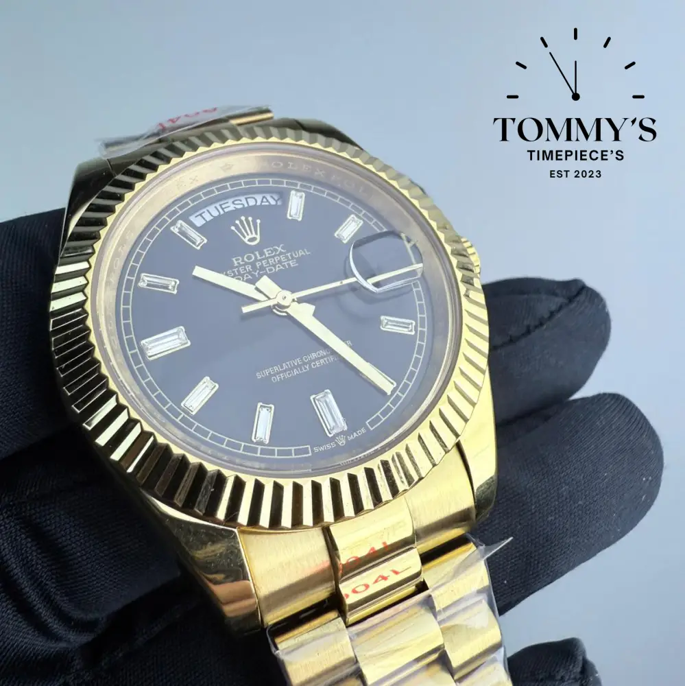 AAA+ Day Date, (228238 ) 40mm Black Dial-Presidential Bracelet (Fluted Bezel) - Image 2
